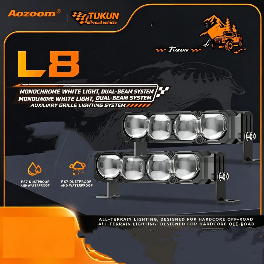 AoZiMuYueYePai Golden Yellow Dual Color LED Car Headlights 1