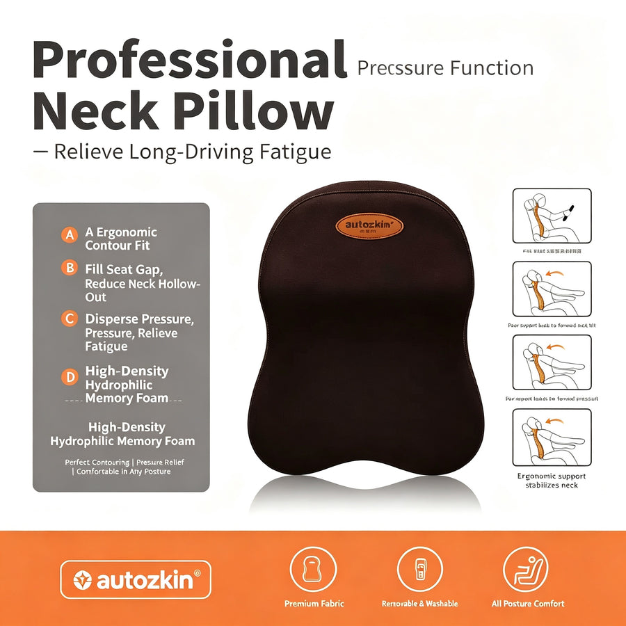 CheZhiJie Ergonomic Memory Foam Car Neck Pillow & Lumbar Support 1