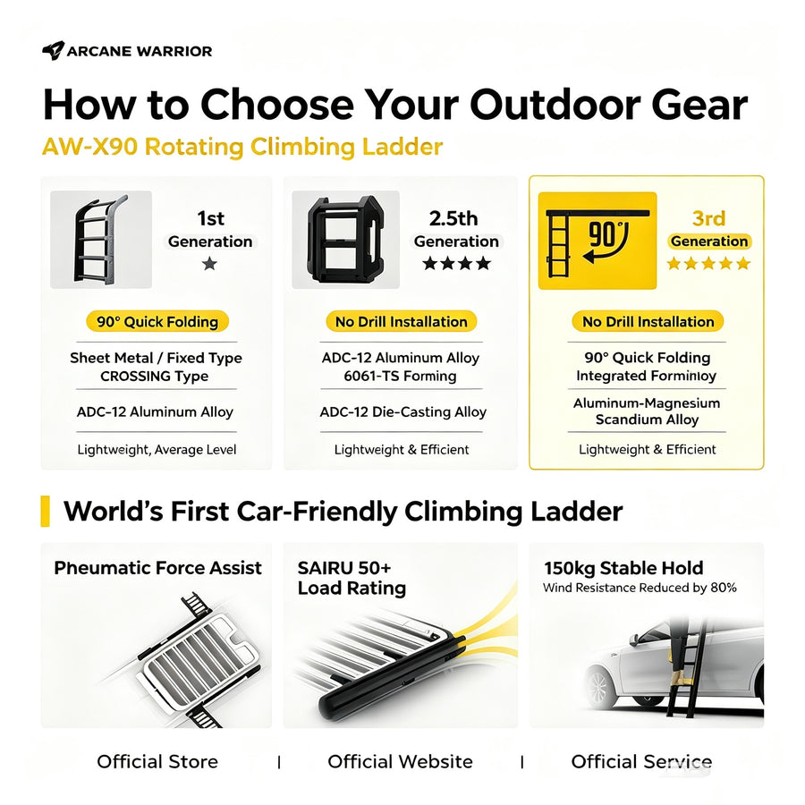 AW Overland Pivot-Rotating Folding Vehicle Ladder 1
