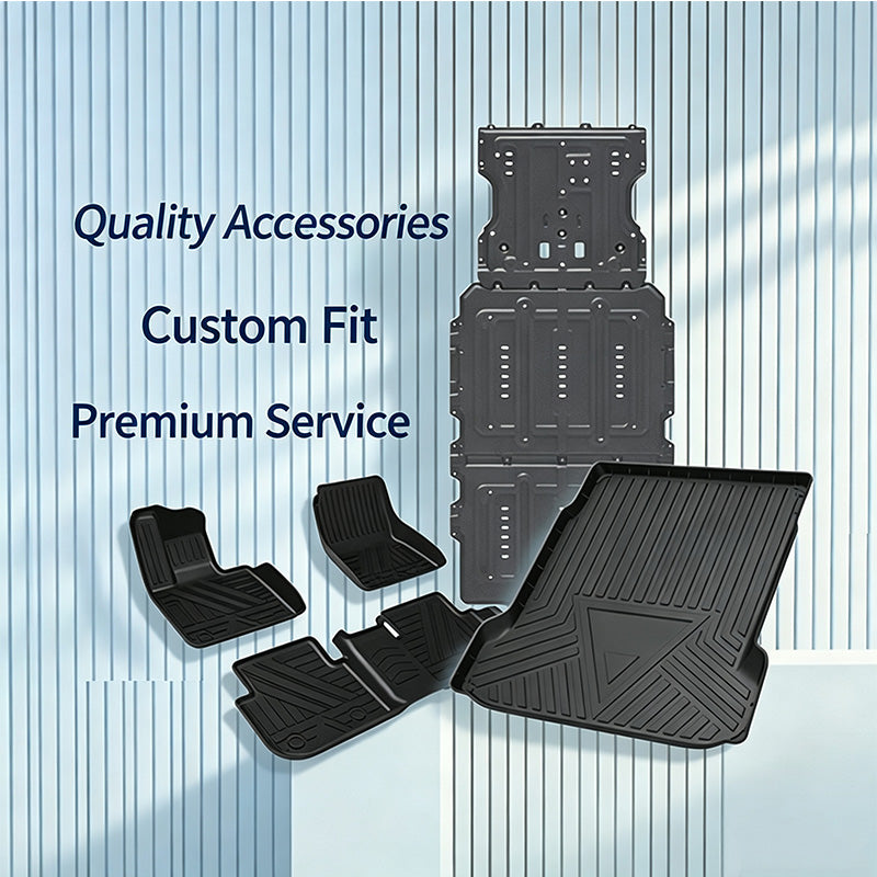New energy vehicle chassis protection plates, TPE car floor mats, and trunk mats. 1