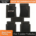 Universal 5-Piece Diamond Pattern TPE Floor Mat Full Coverage Black 1