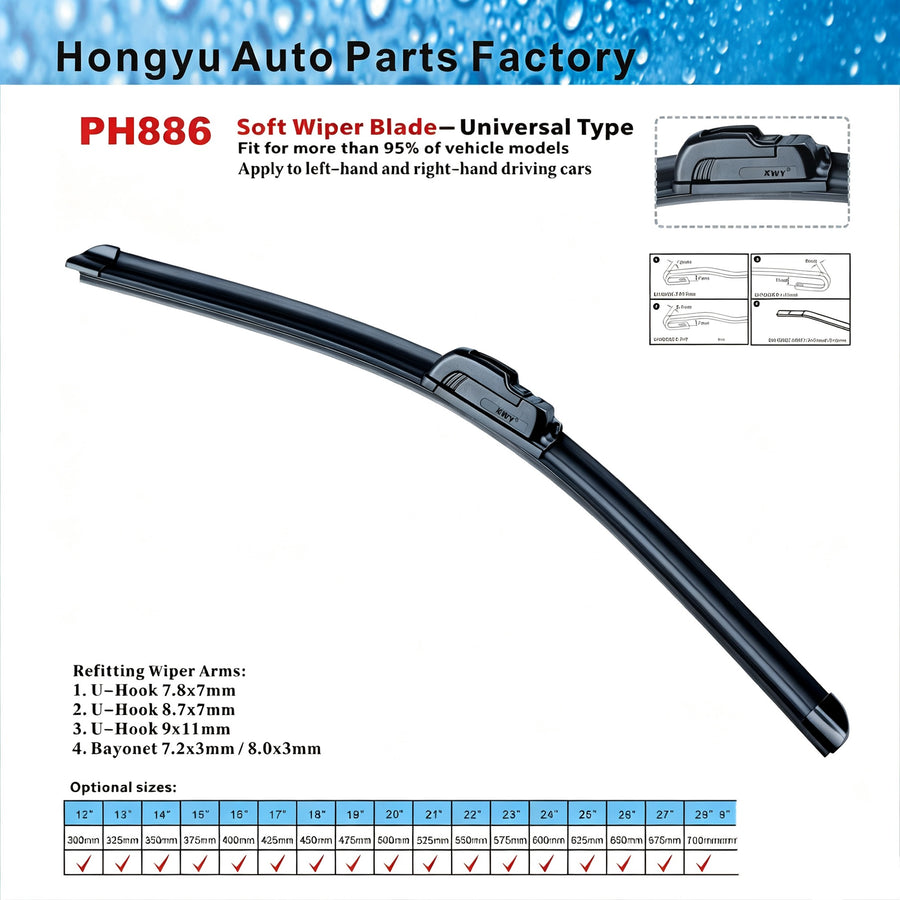 Xiangwangyu Manganese-Steel Frameless Wiper Blade 1