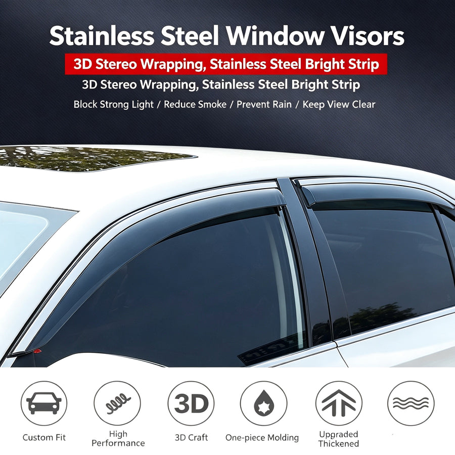 Benke High-Clarity Flexible Window Rain Visors 1