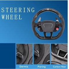 haiming Carbon Fiber Perforated Leather Racing Steering Wheel 1