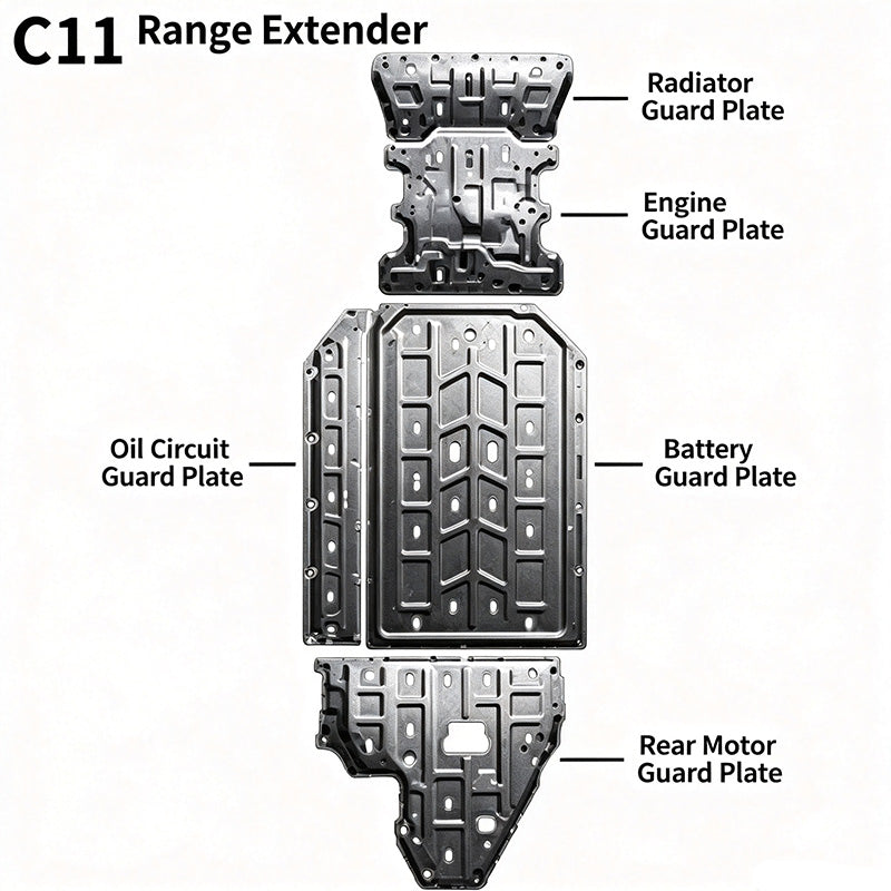 Baixiang Chassis Guard Plate Set - Leapmotor C11 Extended Range (5-piece) 1