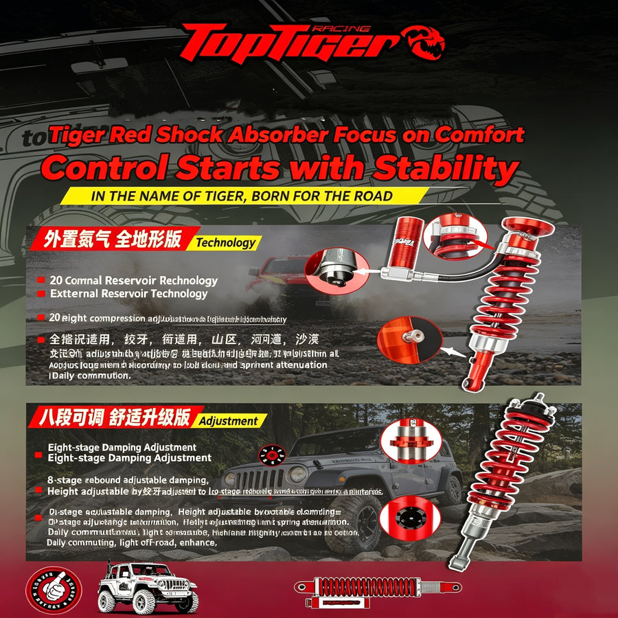 Tuohu 8-Stage Adjustable Damping Shocks for All-Terrain 1