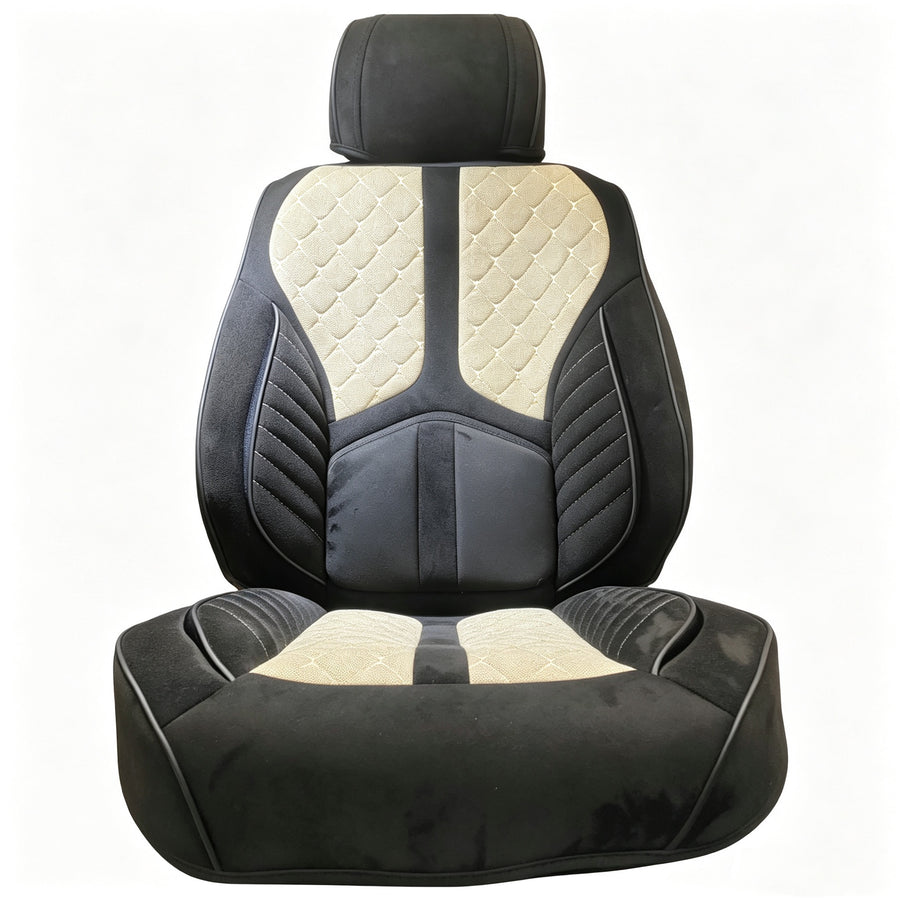 Ohmzhen Premium Faux Fur & Ice Silk Car Seat Cushion, plush mink-pile winter 1